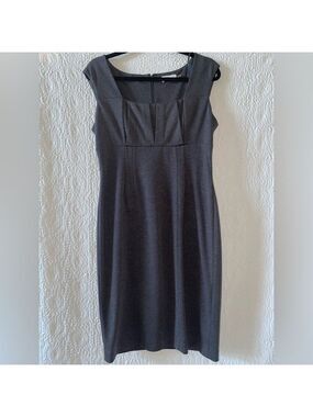 Calvin Klein Square Neck Sleeveless Sheath Midi Dress